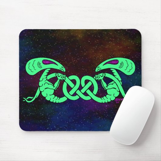 Aliens getwijnd (Aliens en Keltische Knot) Muismat (Met muis)
