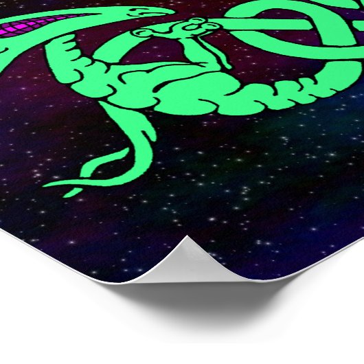 Aliens getwijnd (Aliens en Keltische Knot) Poster (Hoek)