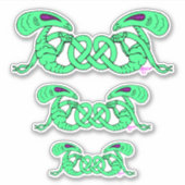 Aliens getwijnd (Aliens en Keltische Knot) Sticker (Voorkant)