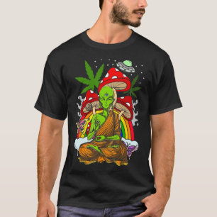 Aliens Hippie Psychedelic Mushrooms Forest Festiva T-shirt