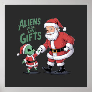 Aliens houden ook van geschenken en een grappige k poster