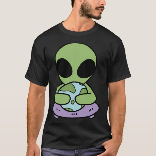 Aliens houden van planeet Aarde T-shirt (Voorkant)