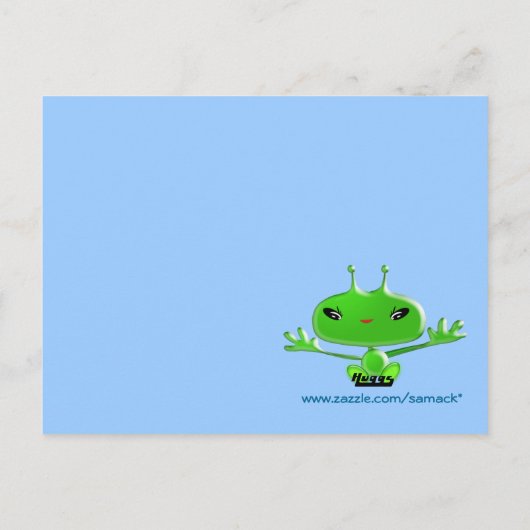 Aliens Huggs Briefkaart (Achterkant)
