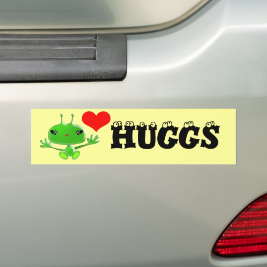Aliens Huggs Bumpersticker (Op auto)