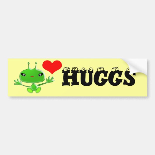 Aliens Huggs Bumpersticker (Voorkant)
