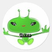 Aliens Huggs Ronde Sticker (Voorkant)