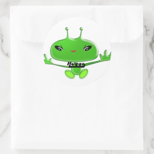 Aliens Huggs Ronde Sticker (Tas)