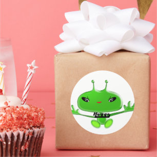 Aliens Huggs Ronde Sticker