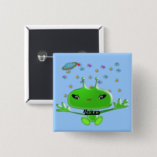 Aliens Huggs Vierkante Button 5,1 Cm (Voorkant /achterkant)