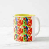 Aliens in formatie tweekleurige koffiemok (Voorkant rechts)