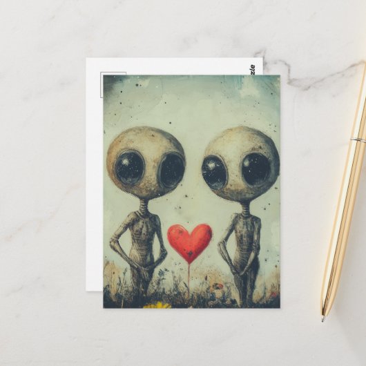 Aliens in Liefde Briefkaart (Voorkant / Achterkant in situ)