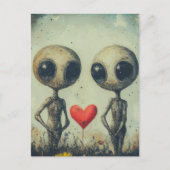 Aliens in Liefde Briefkaart (Voorkant)