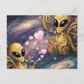 Aliens in Liefde Briefkaart (Voorkant)