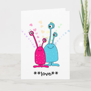Aliens in Liefde Feestdagen Kaart