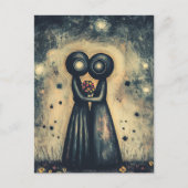 Aliens In Love Embrace In A Hug Briefkaart (Voorkant)