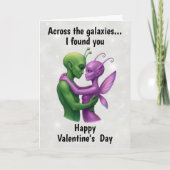 Aliens in Love Valentijnsdag Kaart (Voorkant)