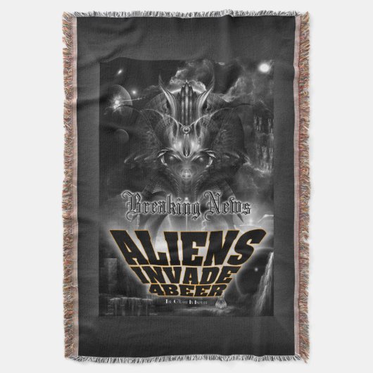 Aliens Invade 4 Beer Galaxy Attack Deken (Voorkant Verticaal)