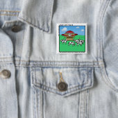 Aliens-Koeien Vierkante Button 5,1 Cm (In situ)