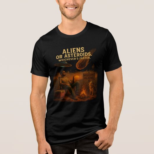 Aliens of asteroïden - wat het snelst is Tri-Blend shirt (Voorkant)