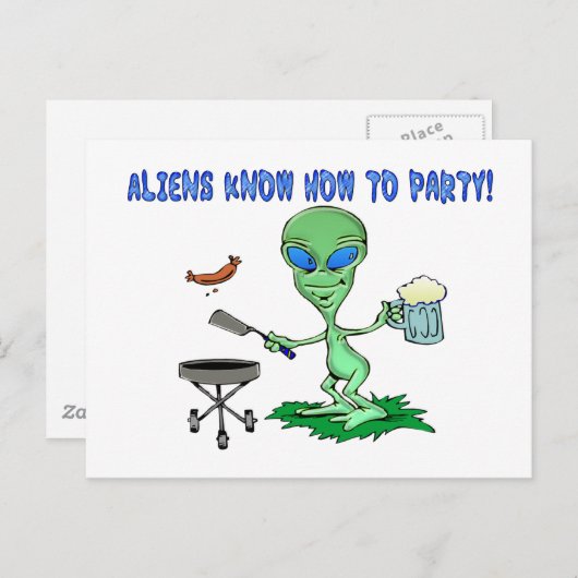 Aliens-partij Briefkaart (Voorkant / Achterkant)