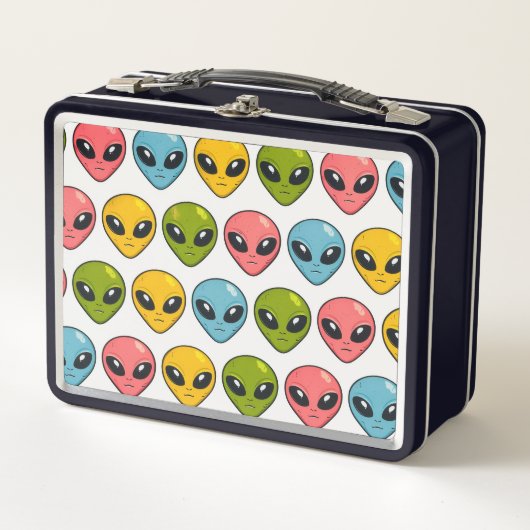 Aliens Patroon Metalen Lunchbox (Voorkant)