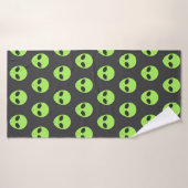 aliens patterns greens badhanddoek (Badhanddoek)