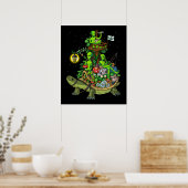Aliens Riding Turtle Poster (Keuken)