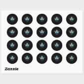 Aliens Robots Zombies Diagram Funny Gift Ronde Sticker (Vel)