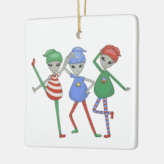 Aliens rock voor Kerstmis #1 Keramisch Ornament (Links)