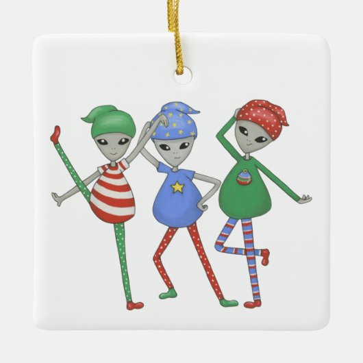 Aliens rock voor Kerstmis #1 Keramisch Ornament (Voorkant)