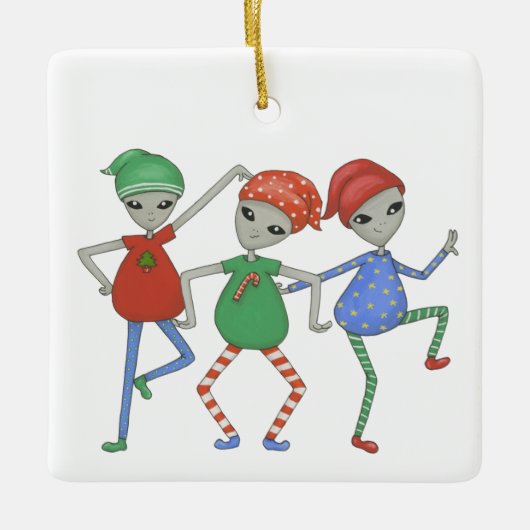Aliens rock voor Kerstmis #2 Keramisch Ornament (Voorkant)