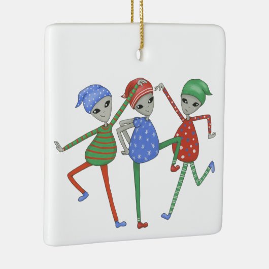 Aliens rock voor Kerstmis #3 Keramisch Ornament (Rechts)