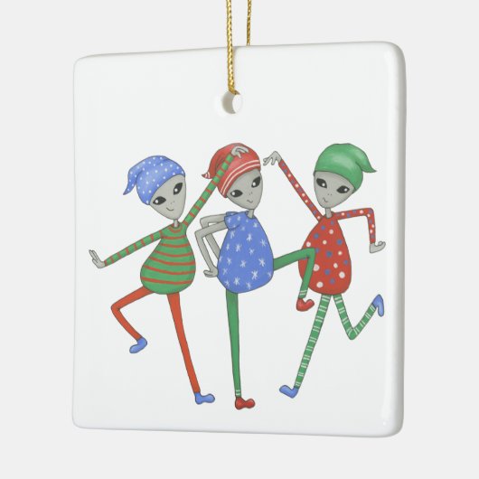 Aliens rock voor Kerstmis #3 Keramisch Ornament (Links)