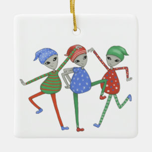 Aliens rock voor Kerstmis #3 Keramisch Ornament