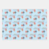 Aliens Ruimteschepen Jongen Verjaardag Wit Blauw Inpakpapier Vel (Voorkant 2)