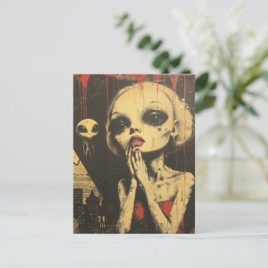 Aliens Scifi Fantasy Briefkaart (Staand voorkant)