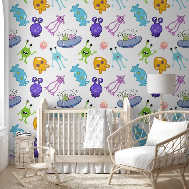 Aliens Space Fun Kinder Behang (Kinderen)
