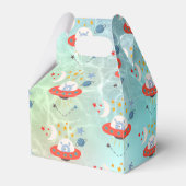 Aliens Space Pattern Bedankt voor Blauwgroen Verja Bedankdoosjes (Achterkant)