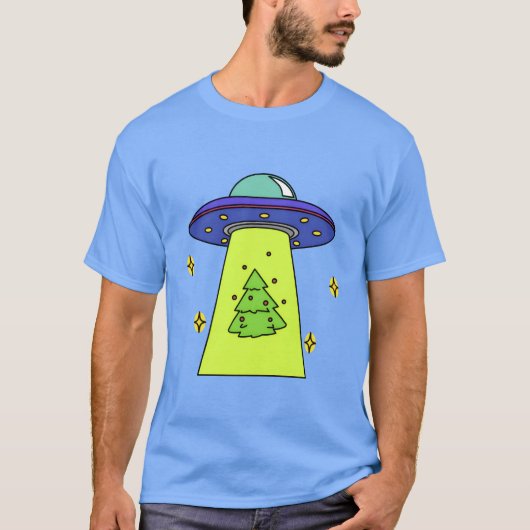 aliens steal christmas tree funny christmas 2022 g t-shirt (Voorkant)