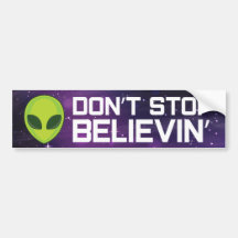 Aliens "Stop niet met geloven"-Bumpersticker