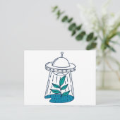 Aliens UFO Briefkaart (Staand voorkant)