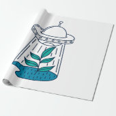 Aliens UFO Cadeaupapier (Uitgerold)