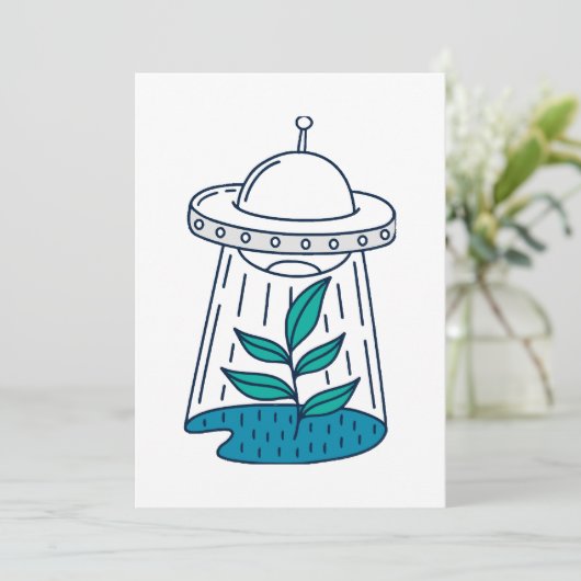 Aliens UFO Kaart (Staand voorkant)