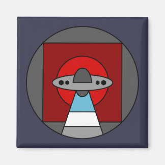 Aliens UFO kleurrijke geometrische Magneet