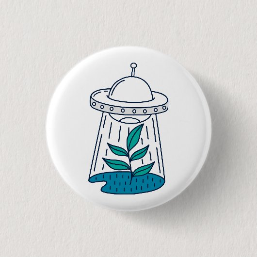 Aliens UFO Ronde Button 3,2 Cm (Voorkant)