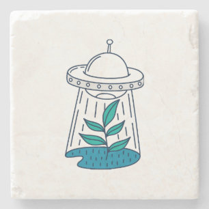 Aliens UFO Stenen Onderzetter