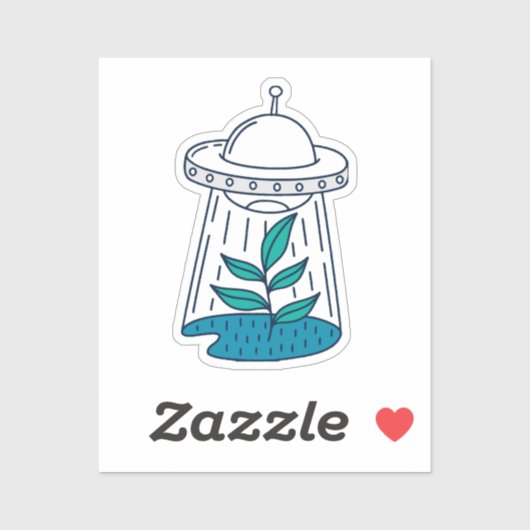 Aliens UFO Sticker (Vel)