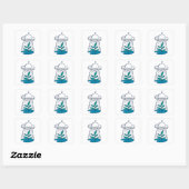 Aliens UFO Vierkante Sticker (Vel)