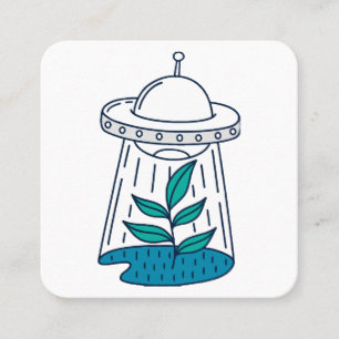 Aliens UFO Vierkante Visitekaartje