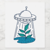 Aliens UFO Wijn Etiket (Enkel label)